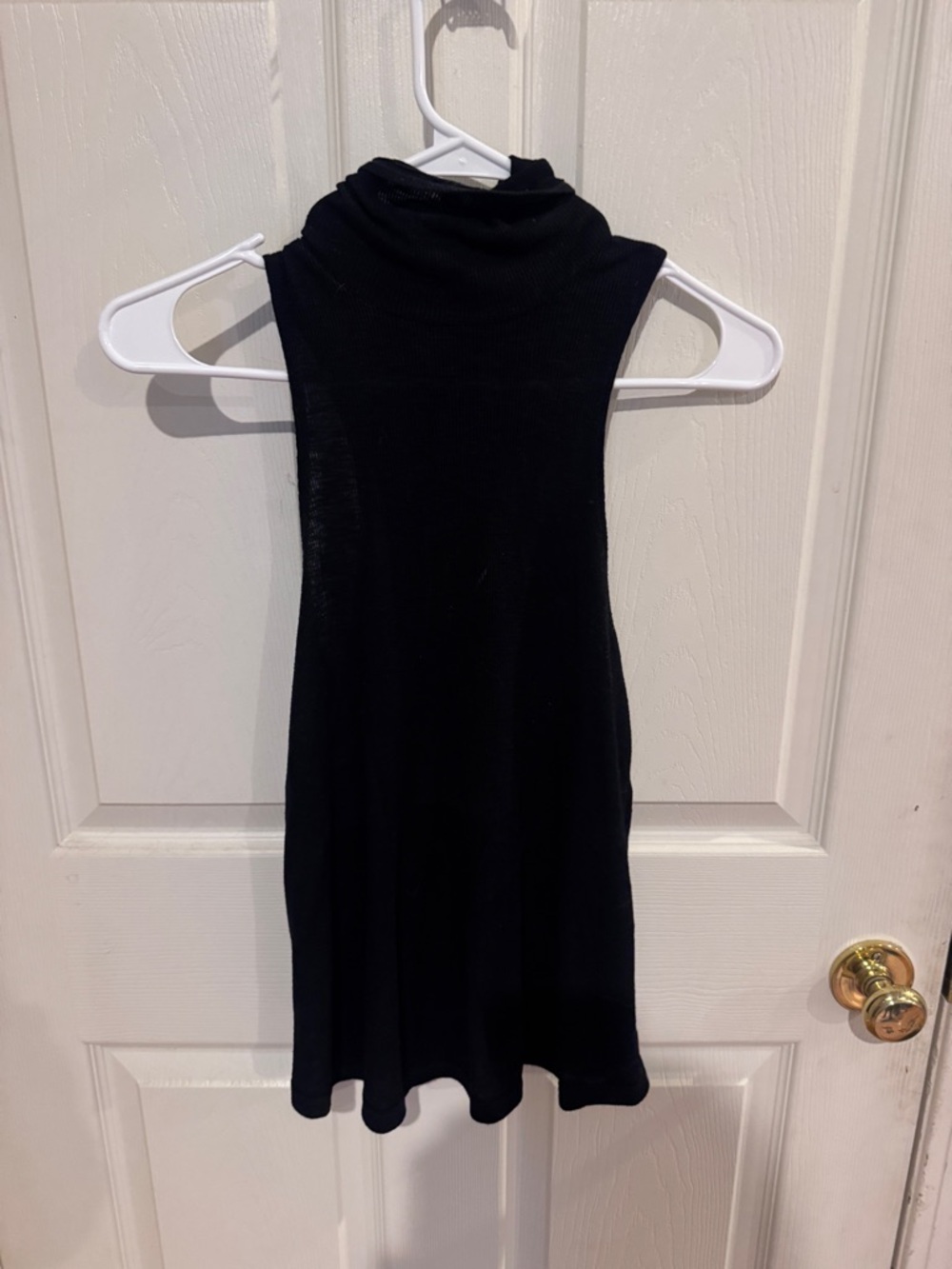 Free People Black Mock Neck Slim Tank